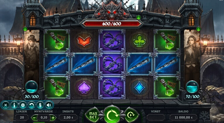 Skärmbild från spelautomaten