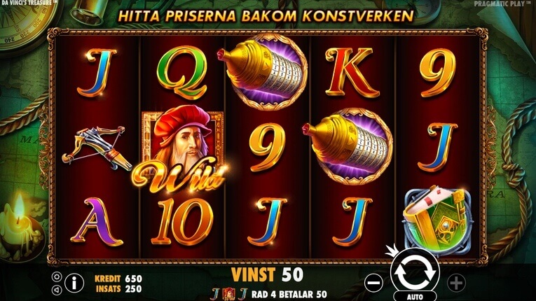 Spela Da Vinci's slot gratis i mobil och dator