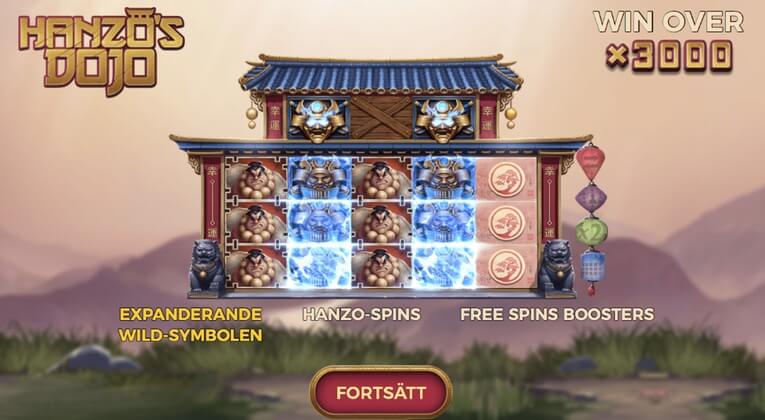Få bonus och free spins i Hanzo's Dojo spelautomat
