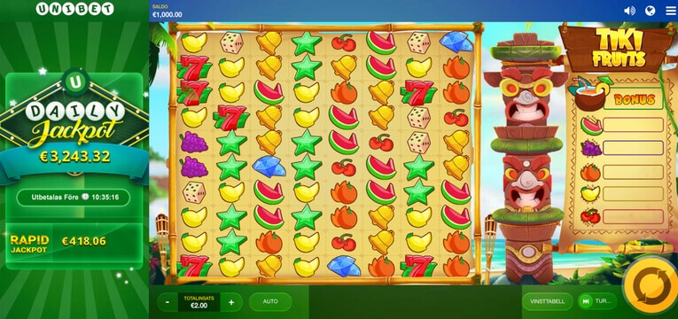 Spela Tiki Fruits gratis i mobil och surfplatta