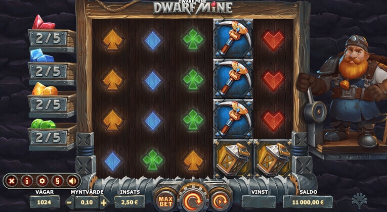 Spela Dwarf Mine slot gratis i mobil och dator