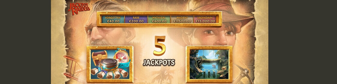 Jackpot Raiders har fem progressiva jackpottar