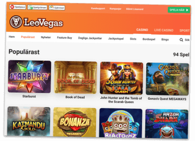 Skärmbild på spel i LeoVegas casino