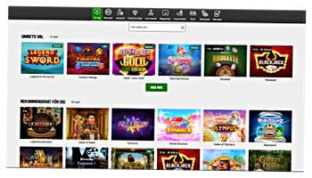 Skärmbild av unibet casino lobby