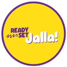 Rund bild med text "Ready Set Jalla" med jalla casino bonus