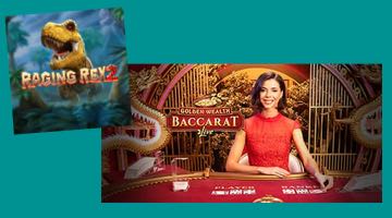 Golden Wealth Baccarat och Raging Rex 2