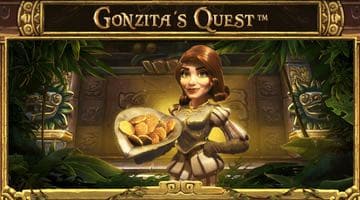Gonzita i Gonzita's Quest håller i en hatt med guldmynt