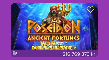 Ancient Fortunes Poseidon Megaways WowPot och jackpottsumman 216 769 373 kr