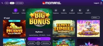 Kollar på slotten Big Bonus i lobbyn hos Momang casino