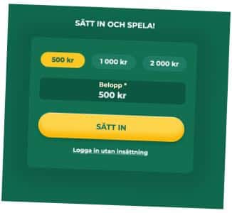 Gör en insättning på 500 kr hos Klirr casino