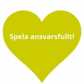 Hjärta med texten "spela ansvarsfullt"