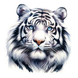 Bilden föreställer en målning av en vit tiger och illustrerar de vita tigrar Siegfried & Roy använde i sina shower i Las Vegas