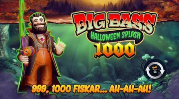 Skärmbild på introt till sloten Big Bass Halloween Splash 1000 från Reel Kingdom